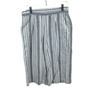 Beachlunchlounge linen blend wide leg capris pants women’s medium coastal boho